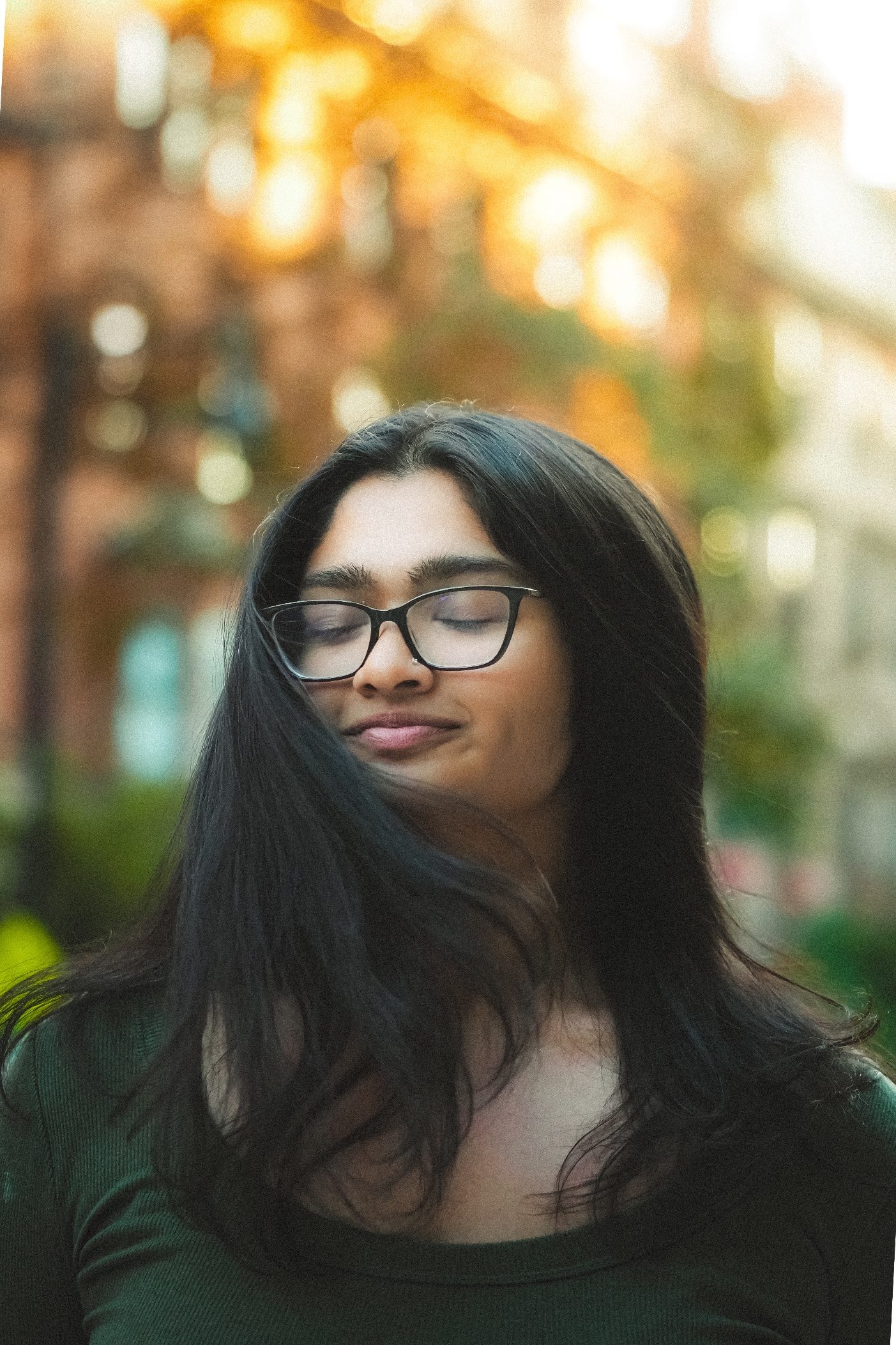 Glasses portrait in golden light